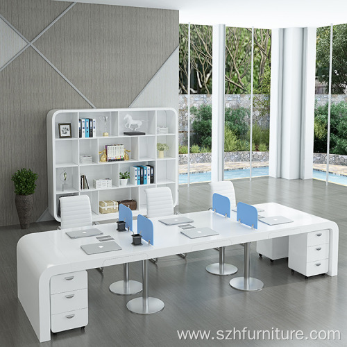 Fashion White Staff Office Desk Combination Work Desk